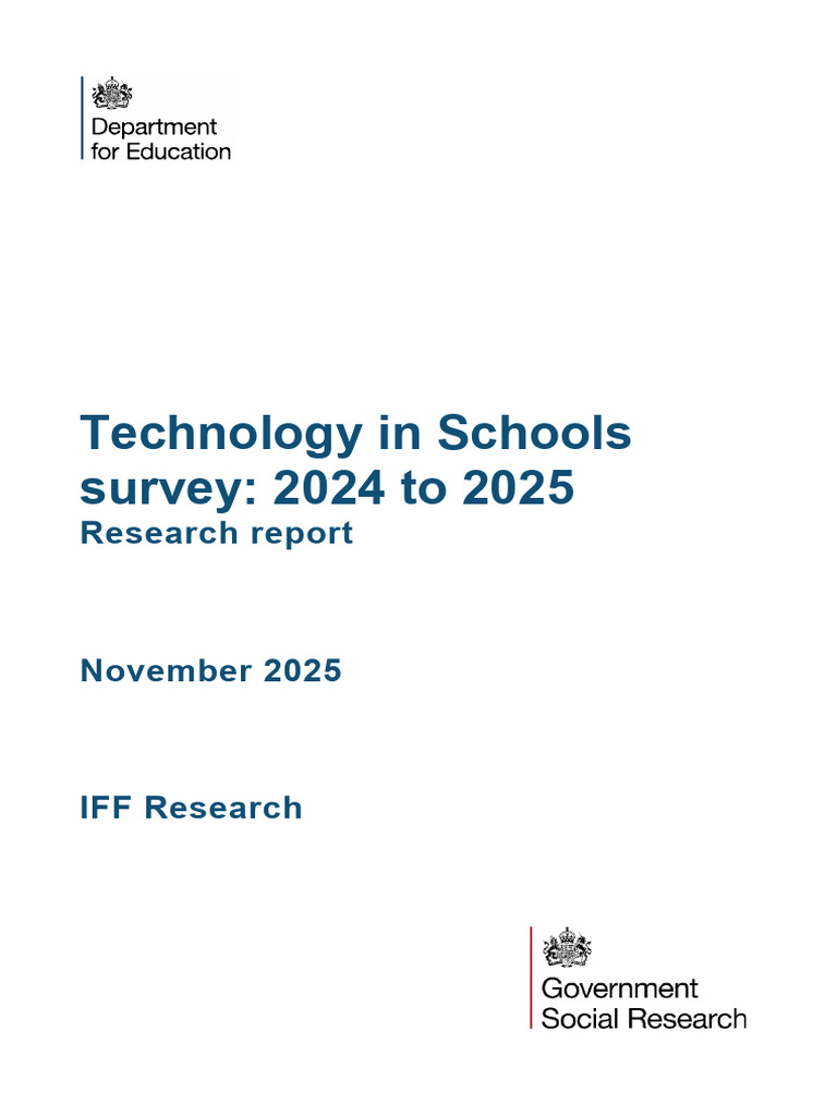 DfE Technology in Schools Survey 1764671911 | PDF | Teachers | Laptop