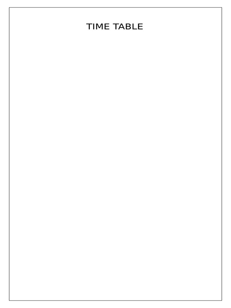 Time Table | PDF