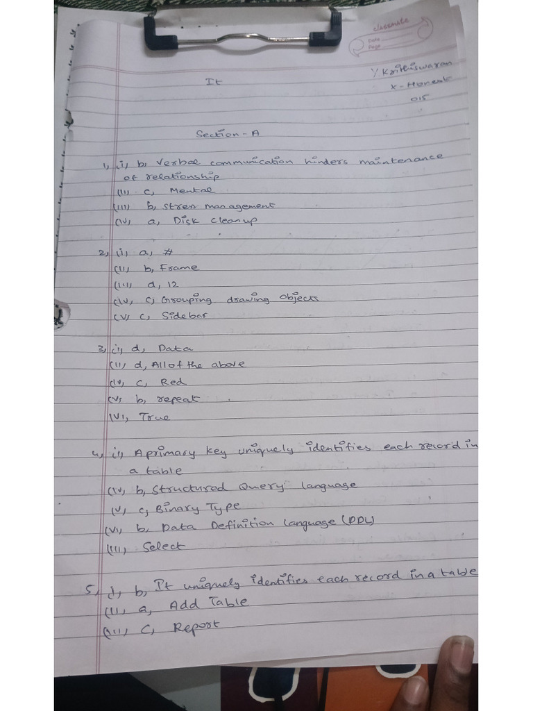 Krithis - 015 IT Answersheet | PDF