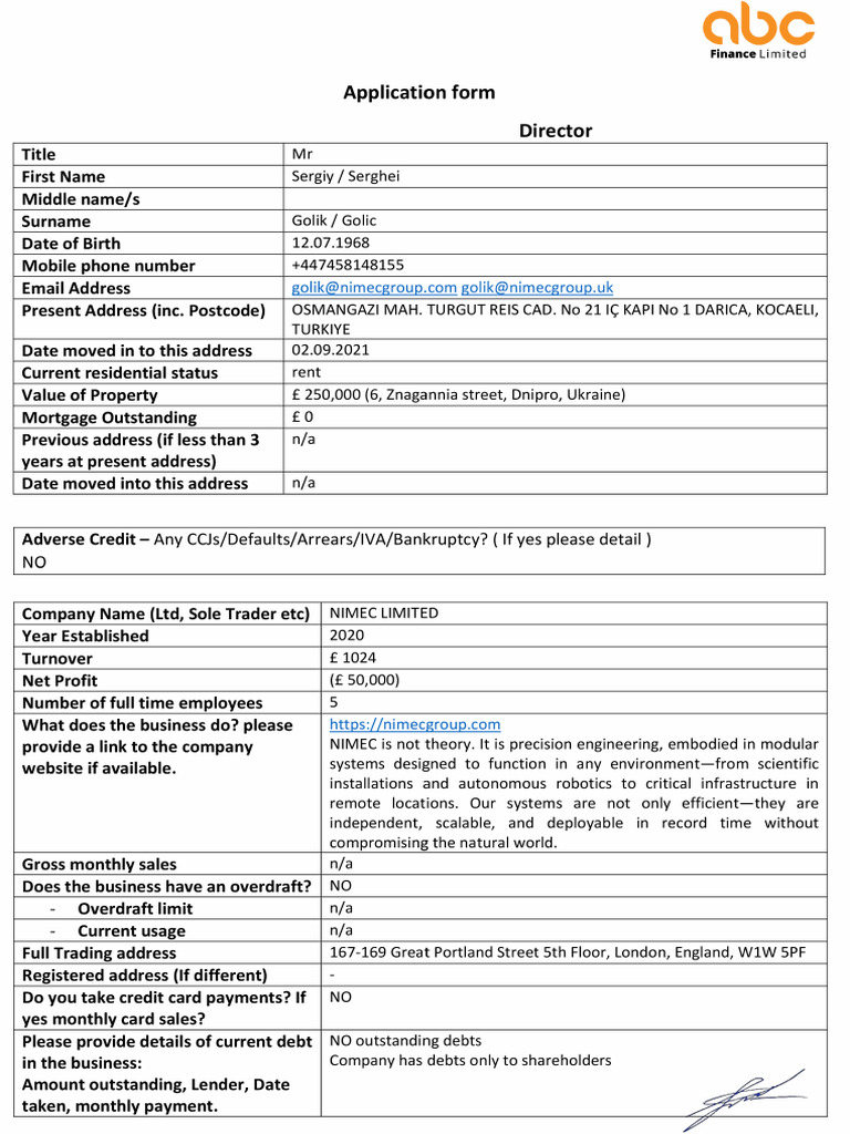 Business Loan Application Form | PDF