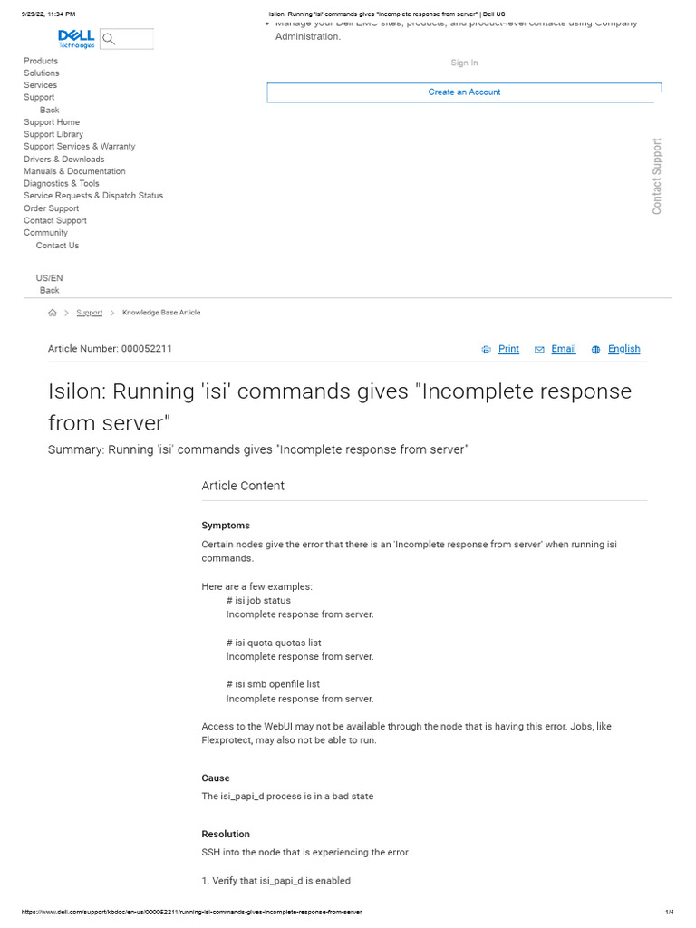Isilon 'isi' Command Error Fix Guide | PDF | Dell | Computing
