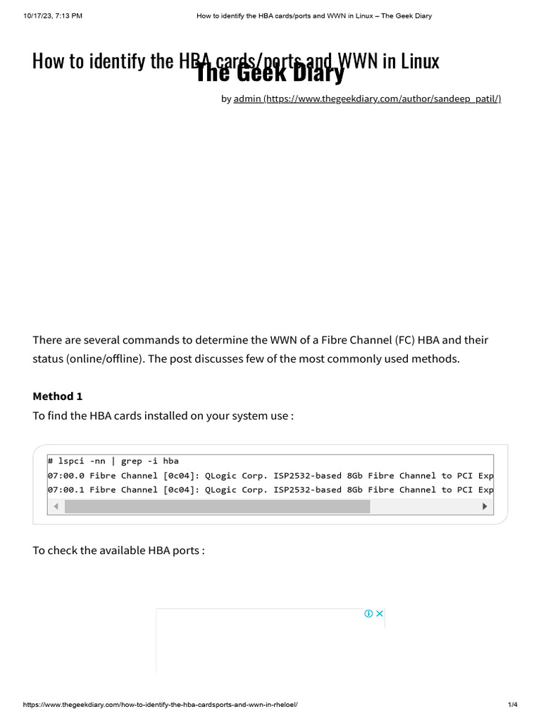 Identify HBA Cards and WWN in Linux | PDF | Computer Hardware ...