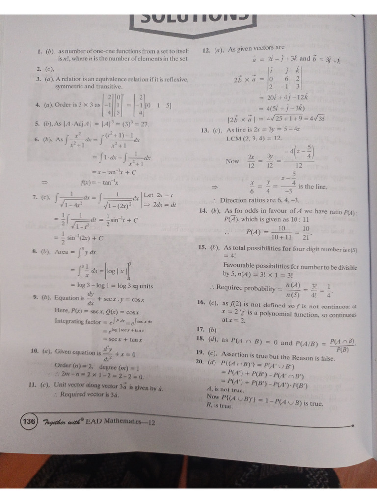 Sample Paper - 7 Answer Key | PDF