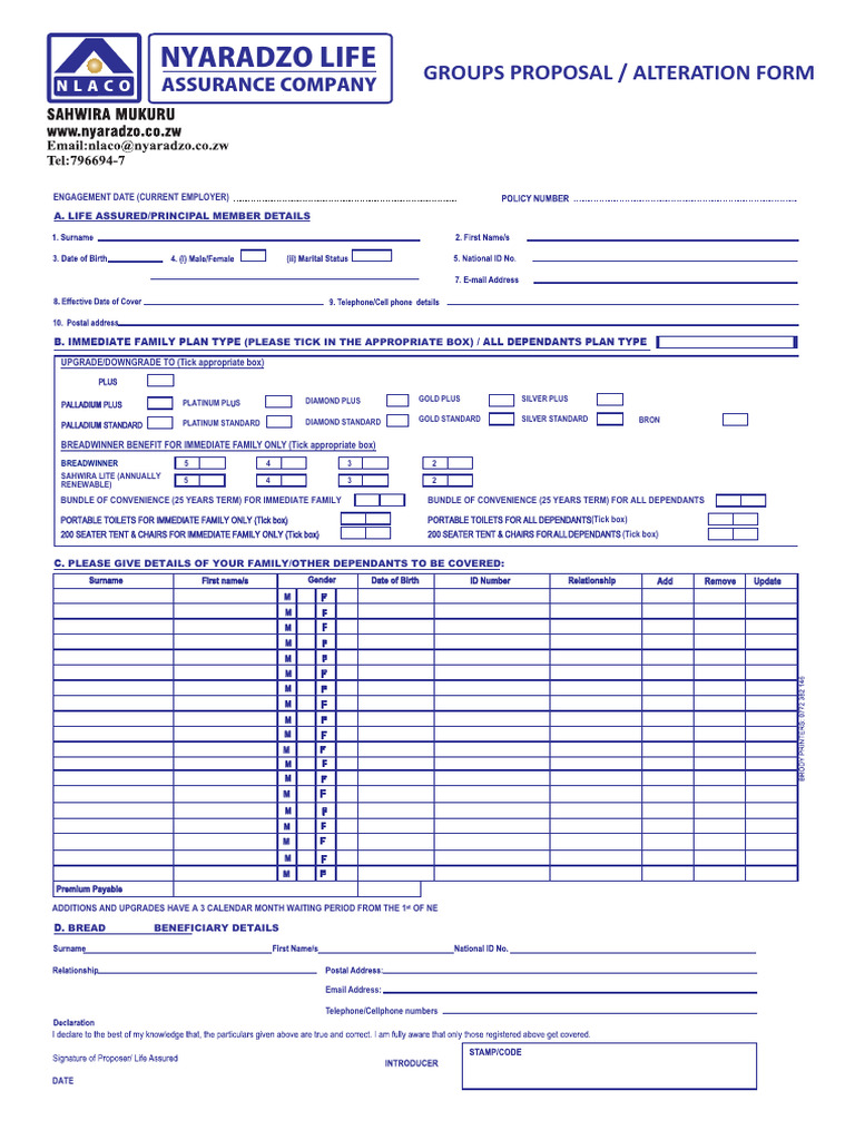 Groups Proposal and Alteration Form | PDF