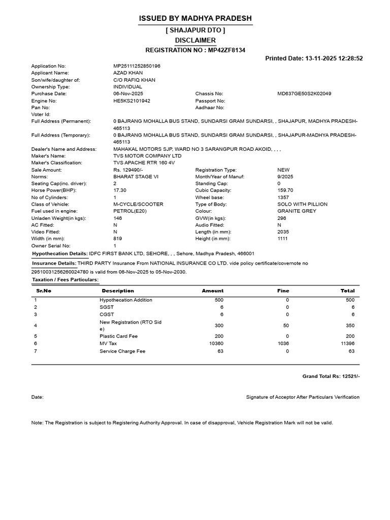 Azad Khan Disclimer | PDF | Transport | Vehicles