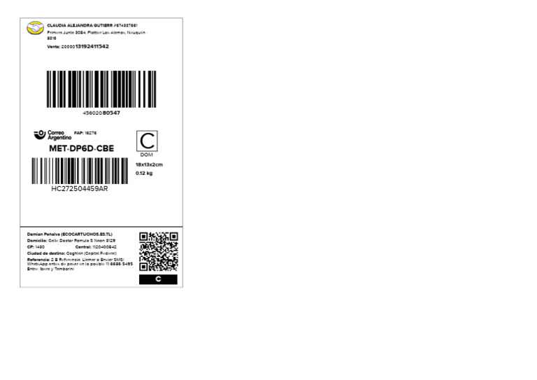 Shipment Labels 251001073951 | PDF