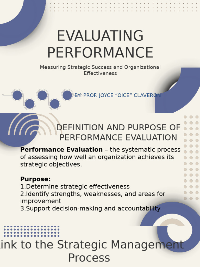 Performance Evaluation for Strategic Success | PDF | Performance ...