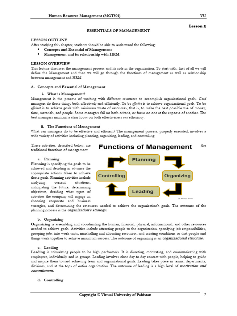 Lesson 02 | PDF | Human Resource Management | Goal