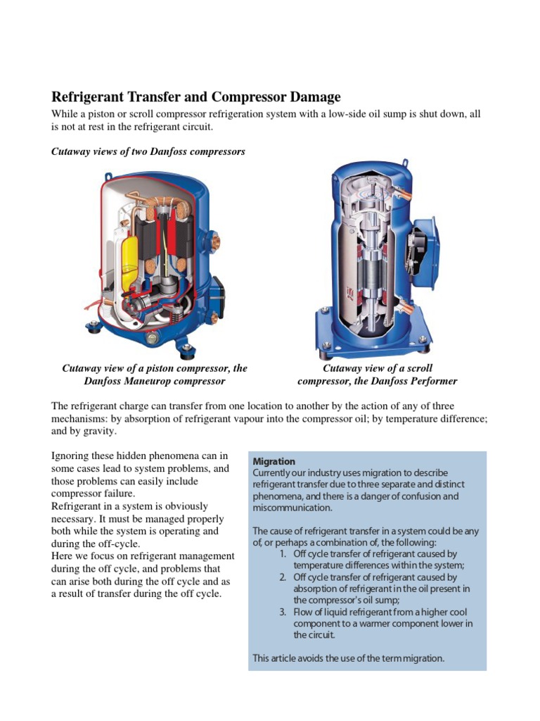 Refrigerant Management to Prevent Compressor Damage | PDF | Gas ...