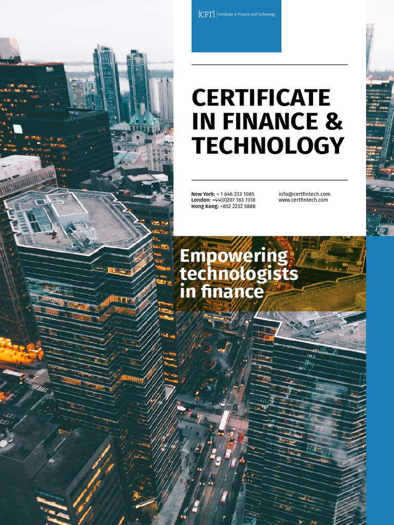 CFT Certificate in Finance & Technology | PDF | Financial Markets ...