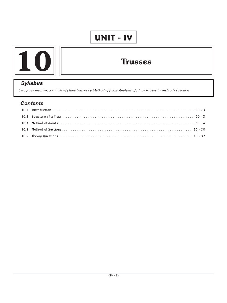 Trusses and Frames in Engineering Mechanics | PDF