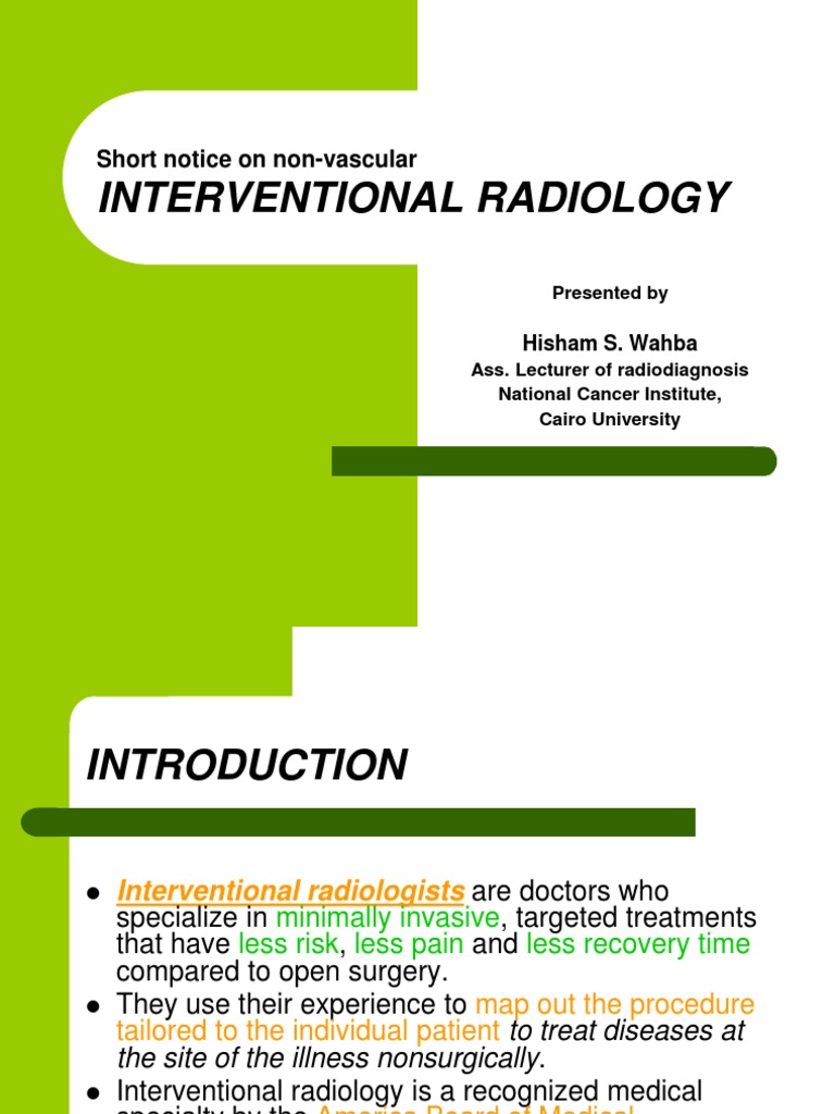 Non-Vascular Interventional Radiology | PDF | Lung Cancer ...