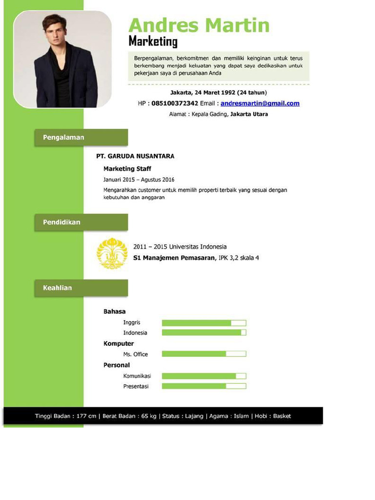 Contoh Design CV 1 | PDF