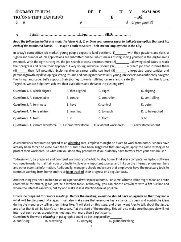 Midterm English Test for 12th Grade | PDF | Vietnam | China