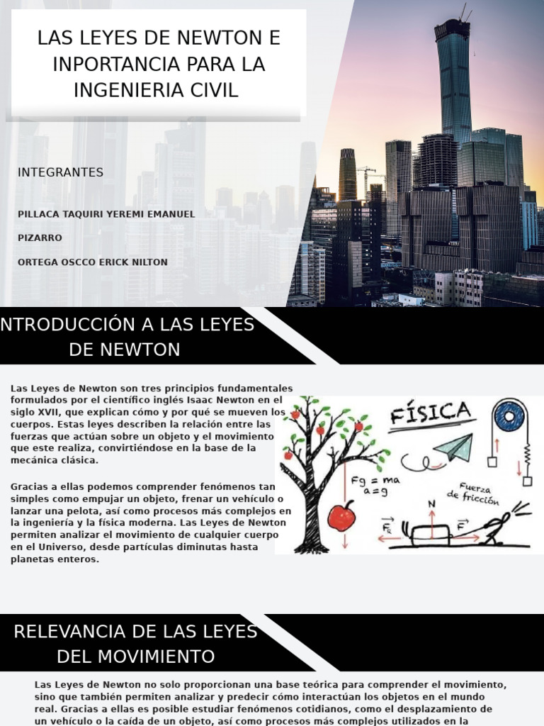 Importancia de las Leyes de Newton en Ingeniería Civil | PDF | Fuerza ...