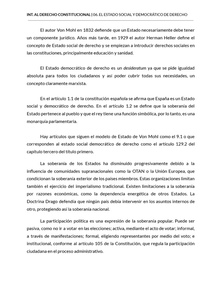 Estado Social y Democrático de Derecho | PDF | Democracia | Ideologías ...