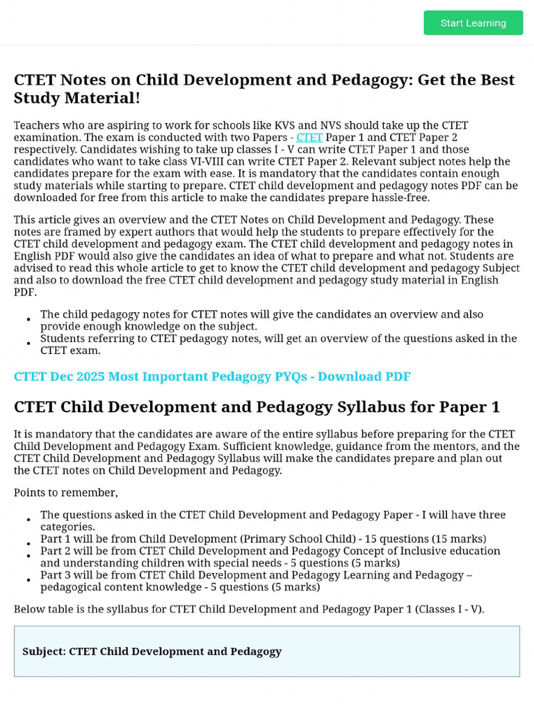 CTET Notes on Child Development and Pedagogy_ Get the Best Study ...