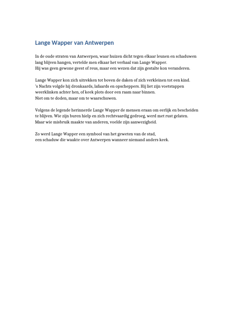 Lange Wapper Van Antwerpen | PDF