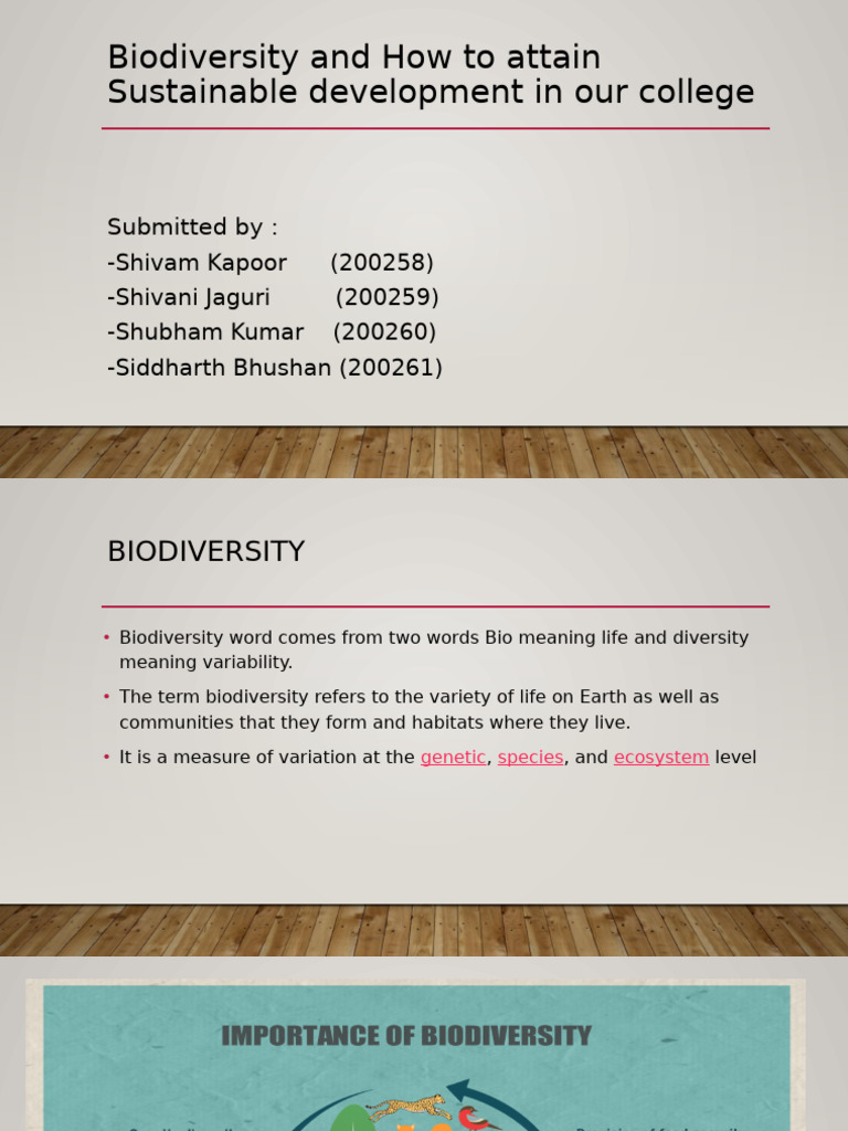 Biodiversity for Sustainable College Development | PDF | Biodiversity ...