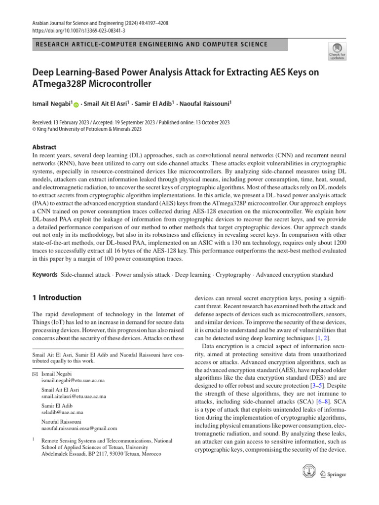 Deep Learning AES Key Extraction Attack | PDF | Cryptography | Encryption