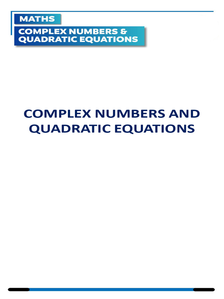 Complex Numbers and Quadratic Equations WorksheetWorksheet | PDF
