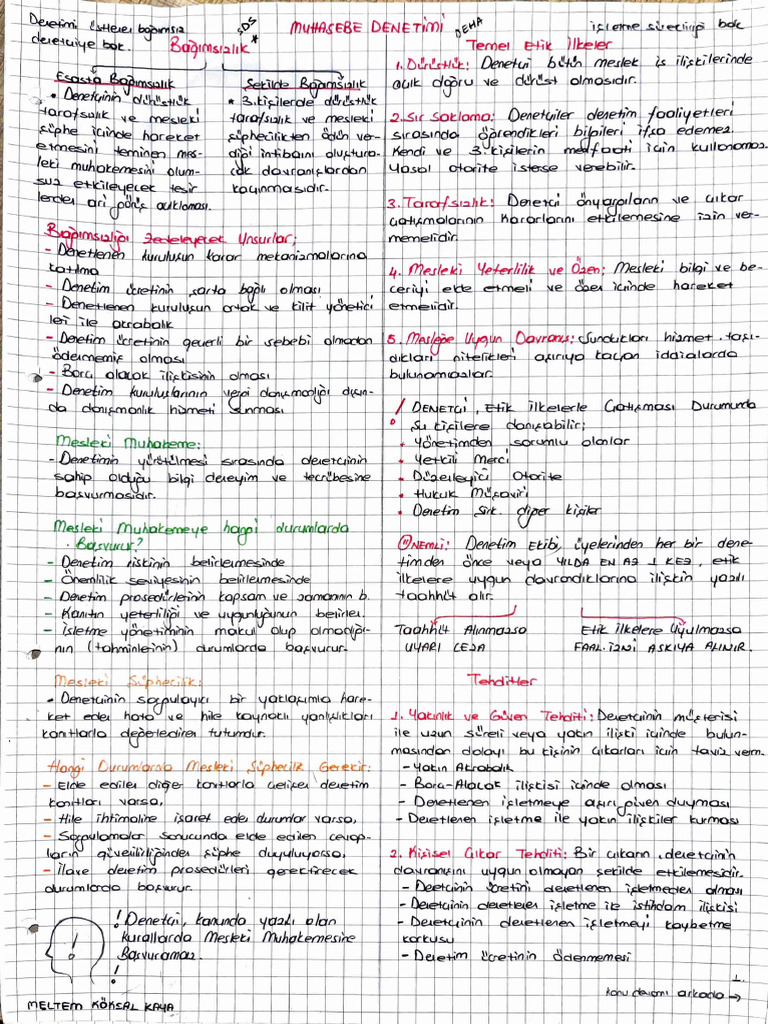 Deneti̇m Ders Notu | PDF