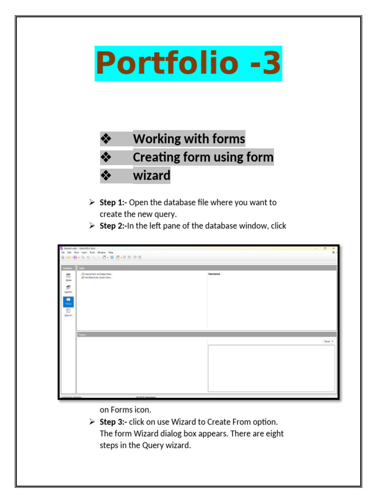 Creating and Modifying Forms Guide | PDF | Databases | Button (Computing)