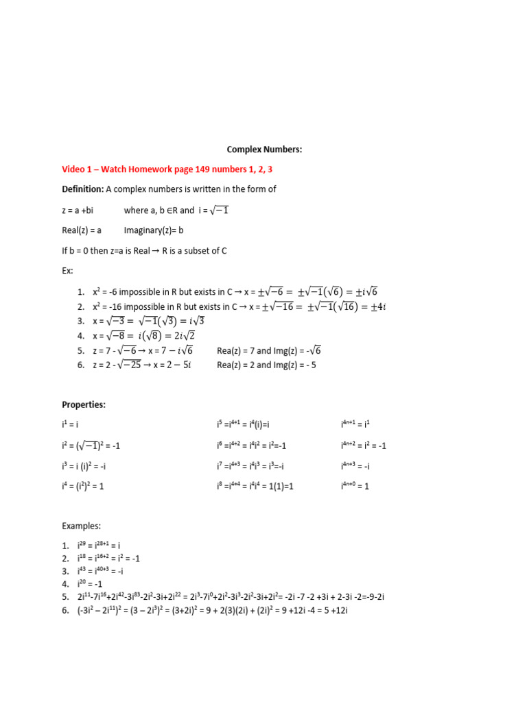 Understanding Complex Numbers and Their Properties | PDF | Cartesian ...