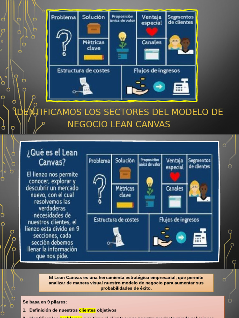 Identificamos Los Sectores Del Modelo de Negocio Lean Canvas | PDF
