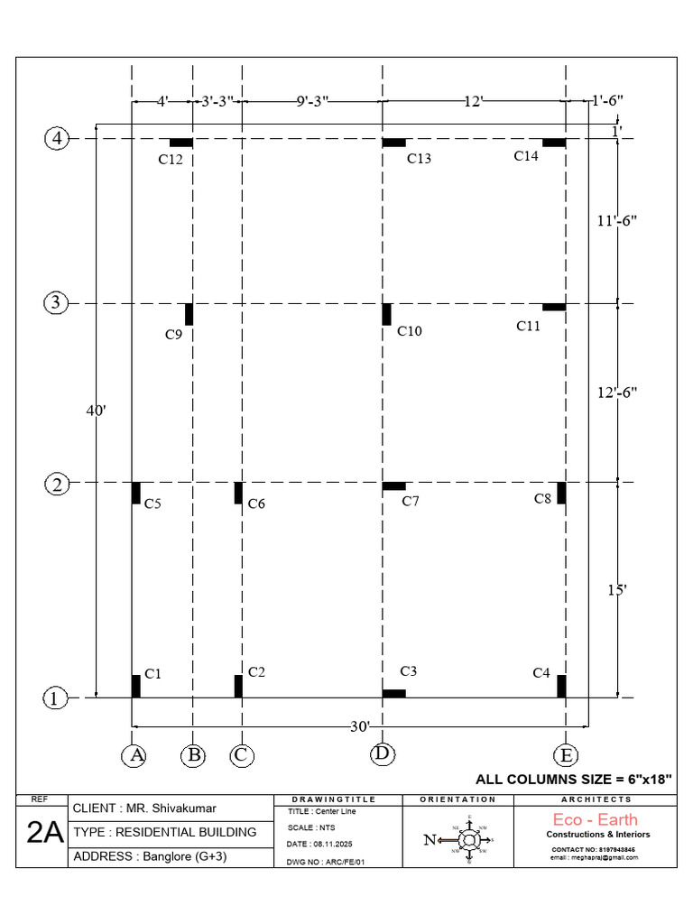 Residential Building Drawing - Bangalore | PDF