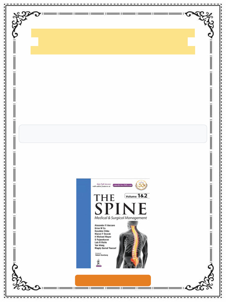 The Spine Medical and Surgical Management 2 Volumes 1st Edition ...