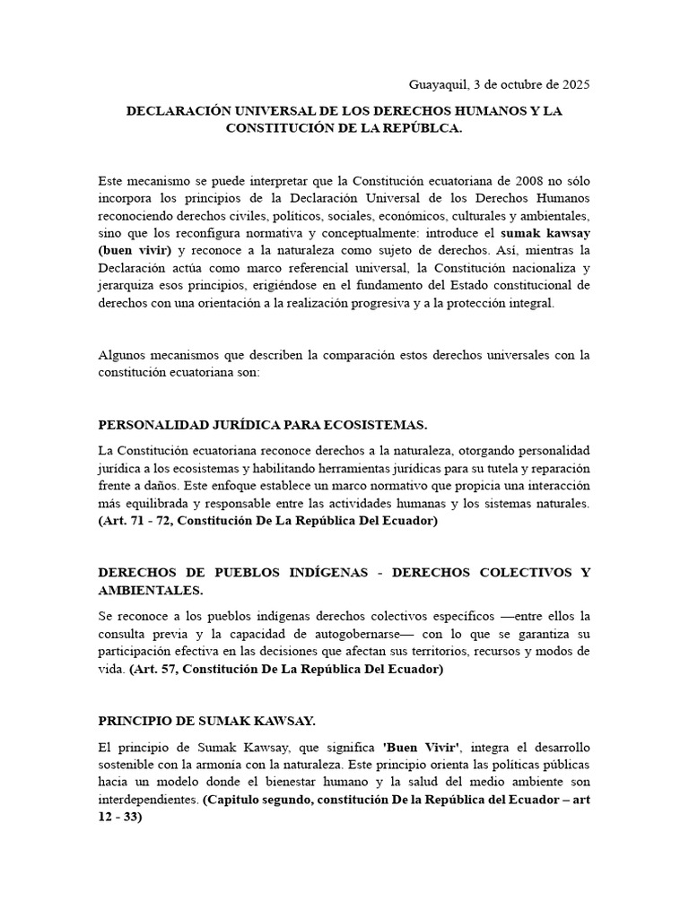 Derechos Humanos y Constitución Ecuador 2008 | PDF | Derechos humanos ...