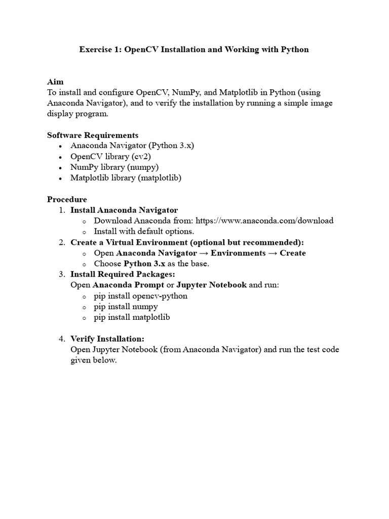 OpenCV Python Installation Guide | PDF | Signal Processing | Digital ...