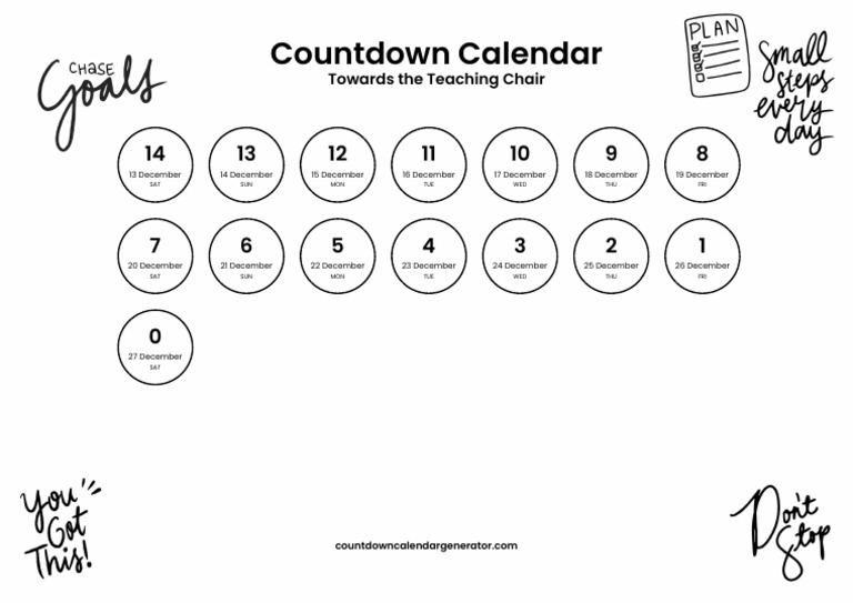 Countdown Calendar for December 2023 | PDF