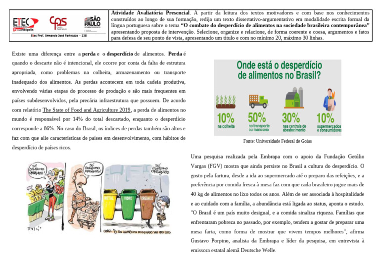 Combate ao Desperdício de Alimentos no Brasil | PDF | Alimentos | Brasil
