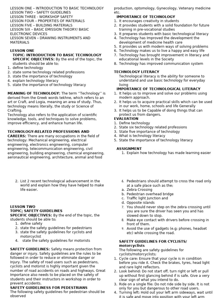 1st Term, BasicTech Jss 1 E Note | PDF | Semiconductors | Glasses