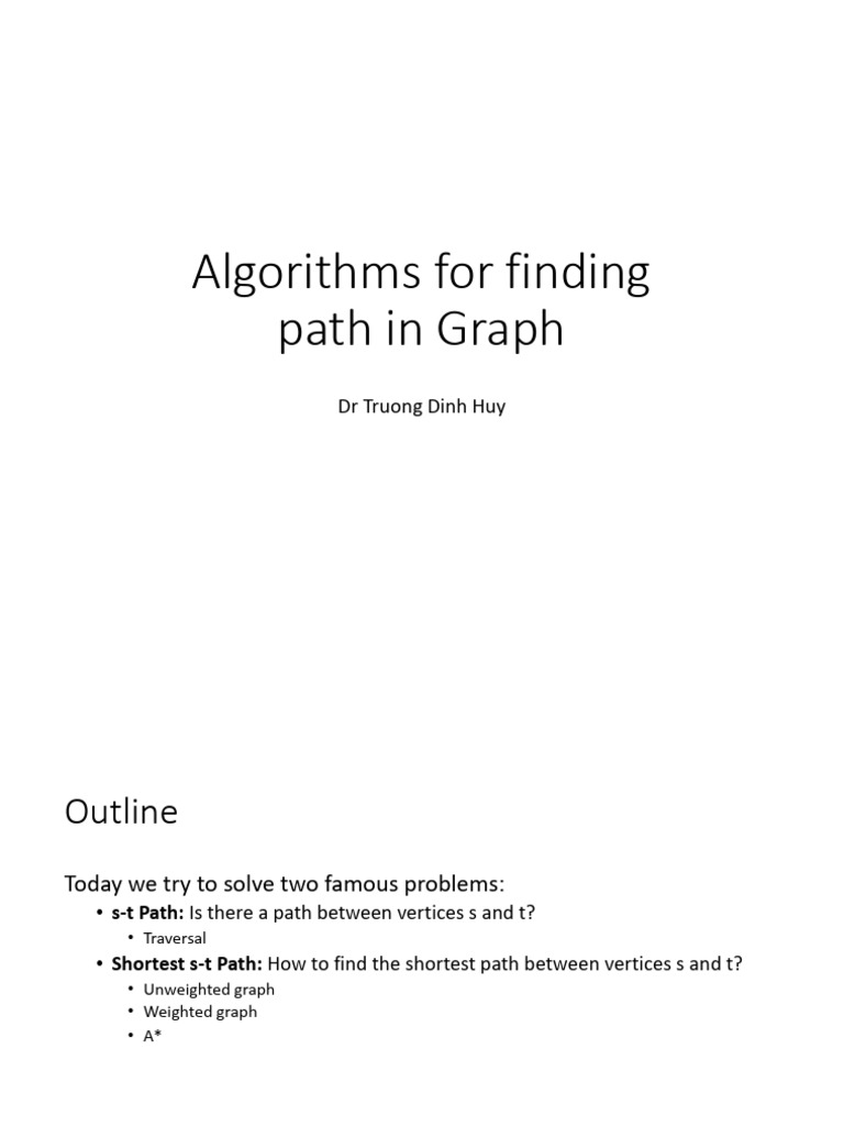 Graph Pathfinding Algorithms Explained | PDF | Computational Problems ...