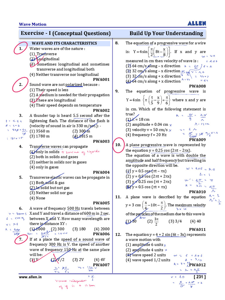 Exercise I-III Waves | PDF | Waves | Sound