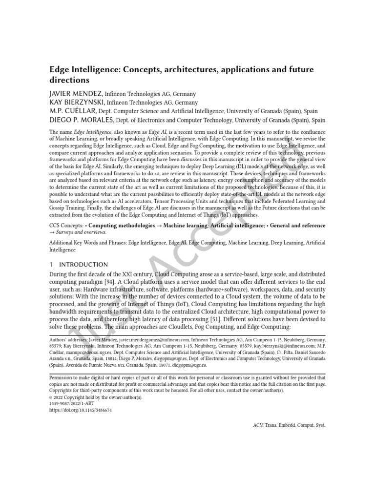 Edge Intelligence: AI at the Network Edge | PDF | Internet Of Things ...