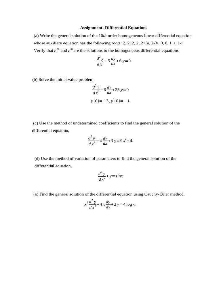 D.E. Set 2 | PDF