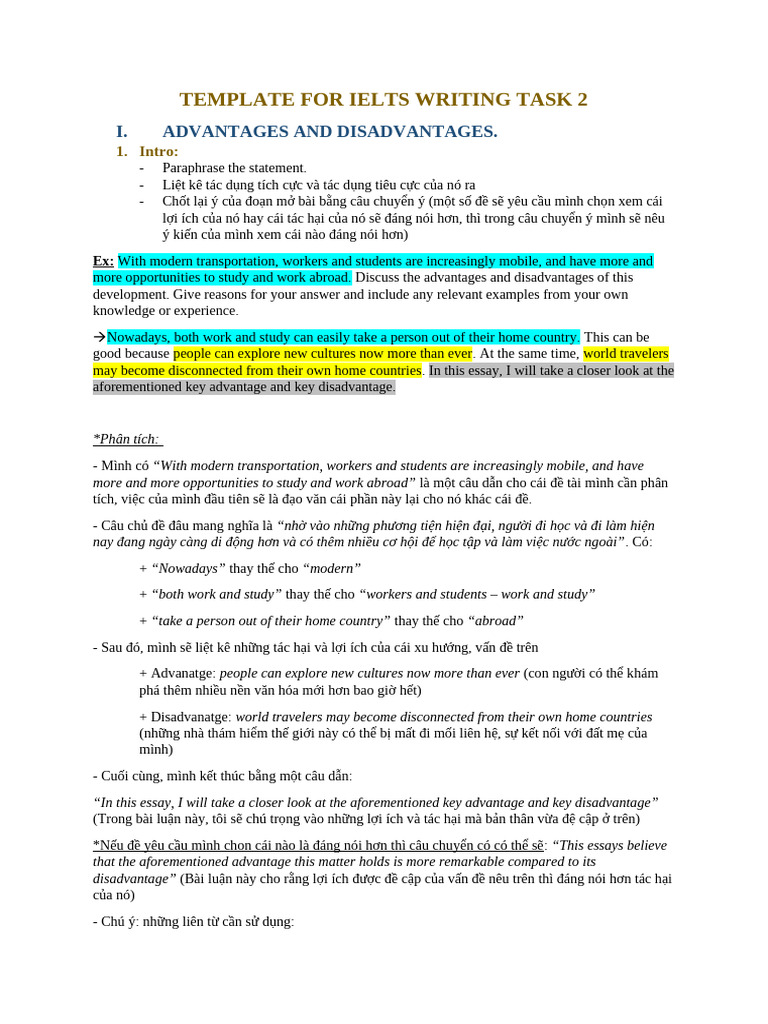 Template For Ielts Writing Task 2 | PDF