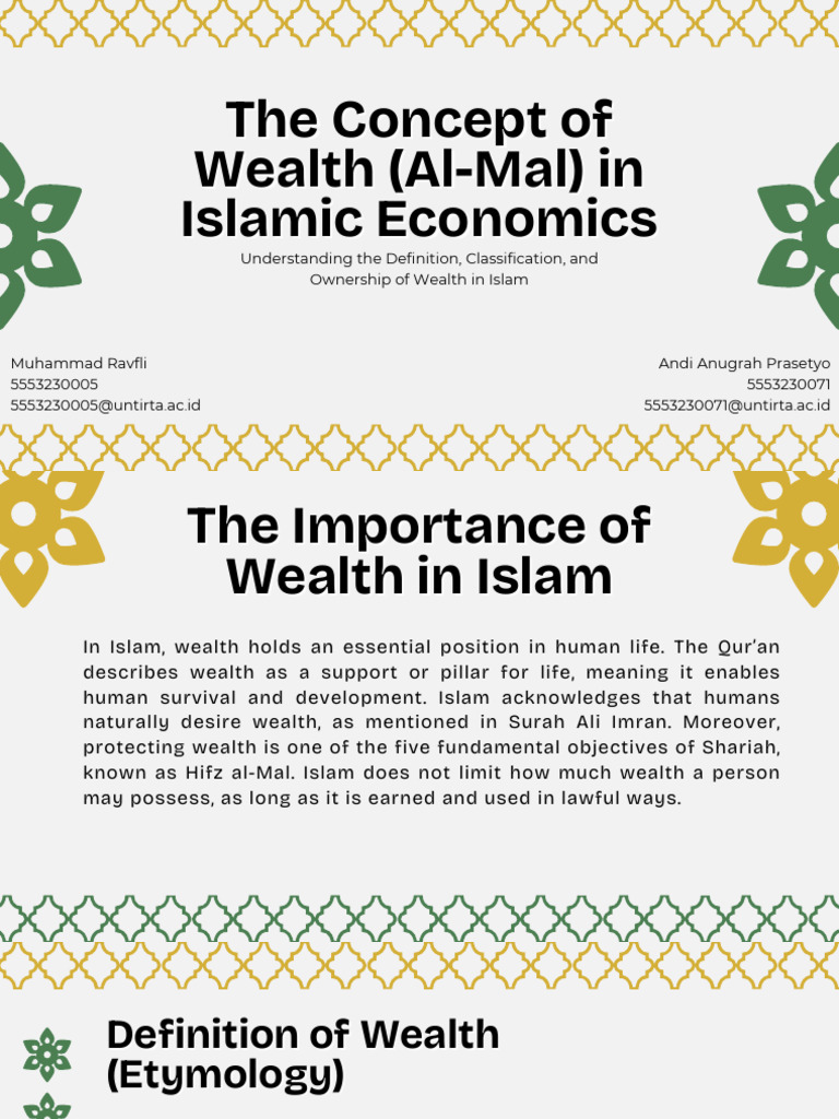 Wealth in Islamic Economics Explained | PDF | Wealth | Ownership