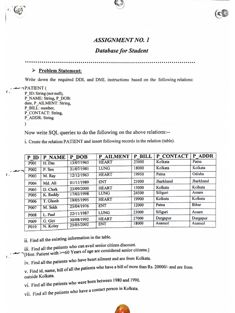 DBMS Assignment Mannual | PDF