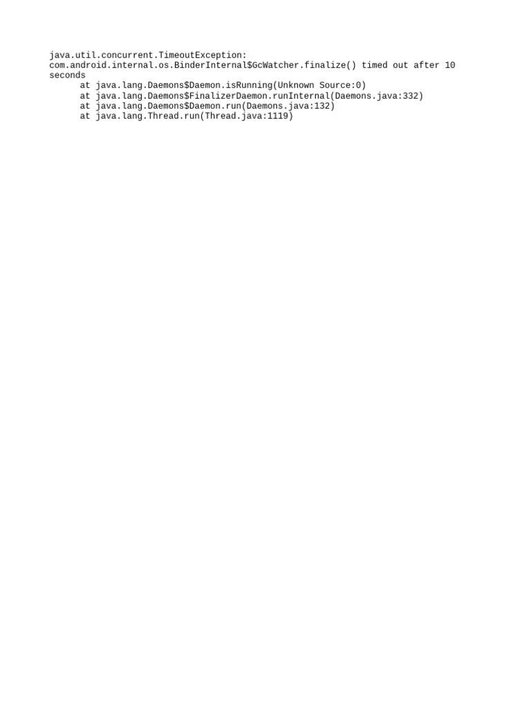 Java TimeoutException: GcWatcher Issue | PDF
