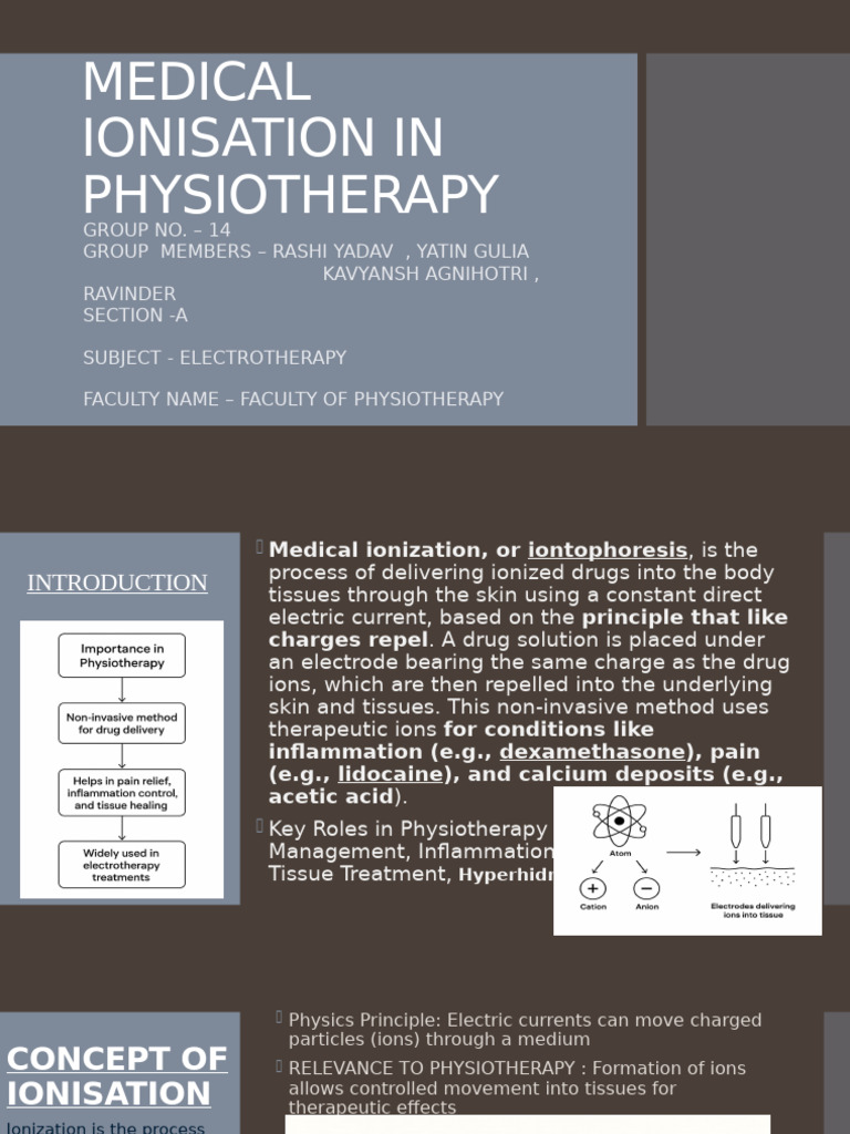 Medical Ionisation in Physiotherapy | PDF | Ion | Ionization