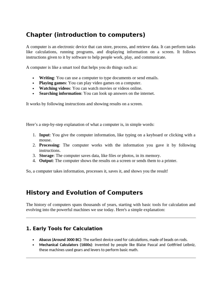 Introduction to Computers and Their Components | PDF | Computer Data ...