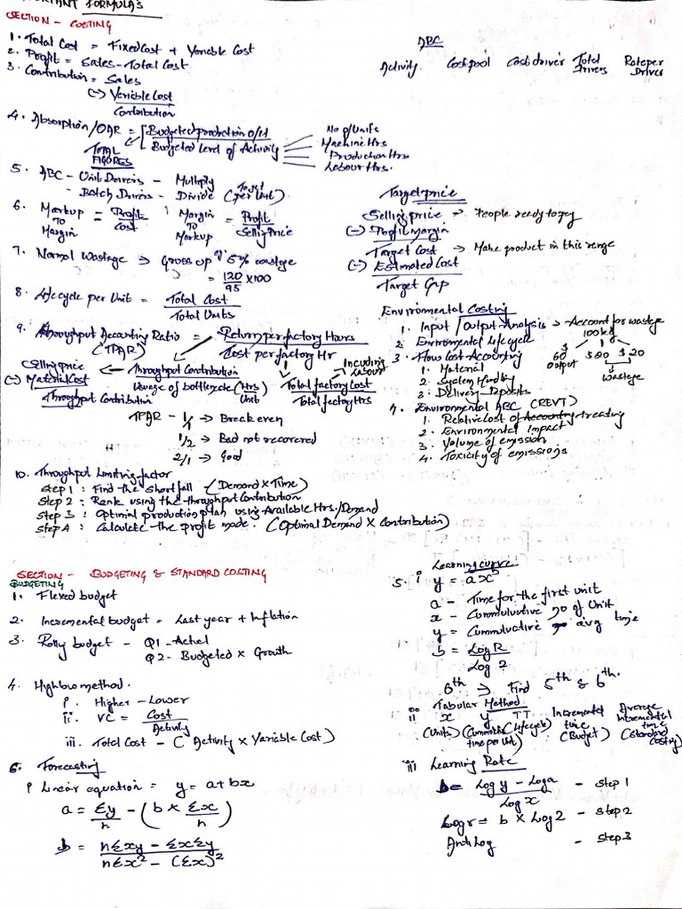 Important Formulas | PDF