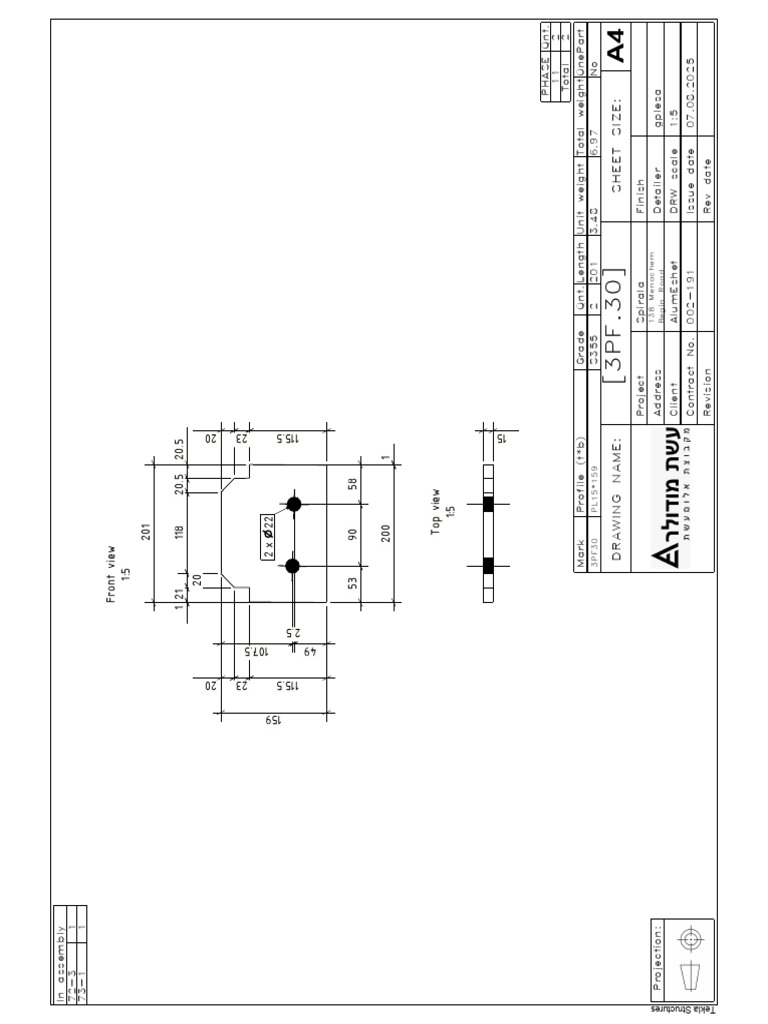 Tekla Structures Drawing 3PF.30 Details | PDF