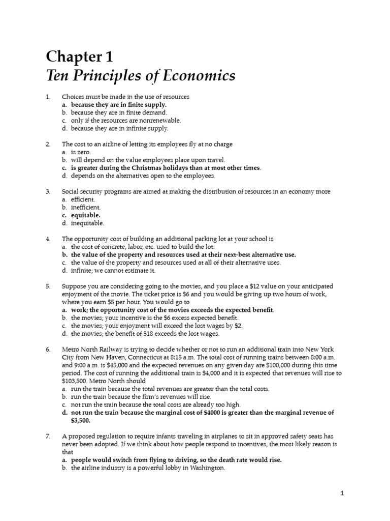 Ten Principles of Economics Explained | PDF | Inflation | Money