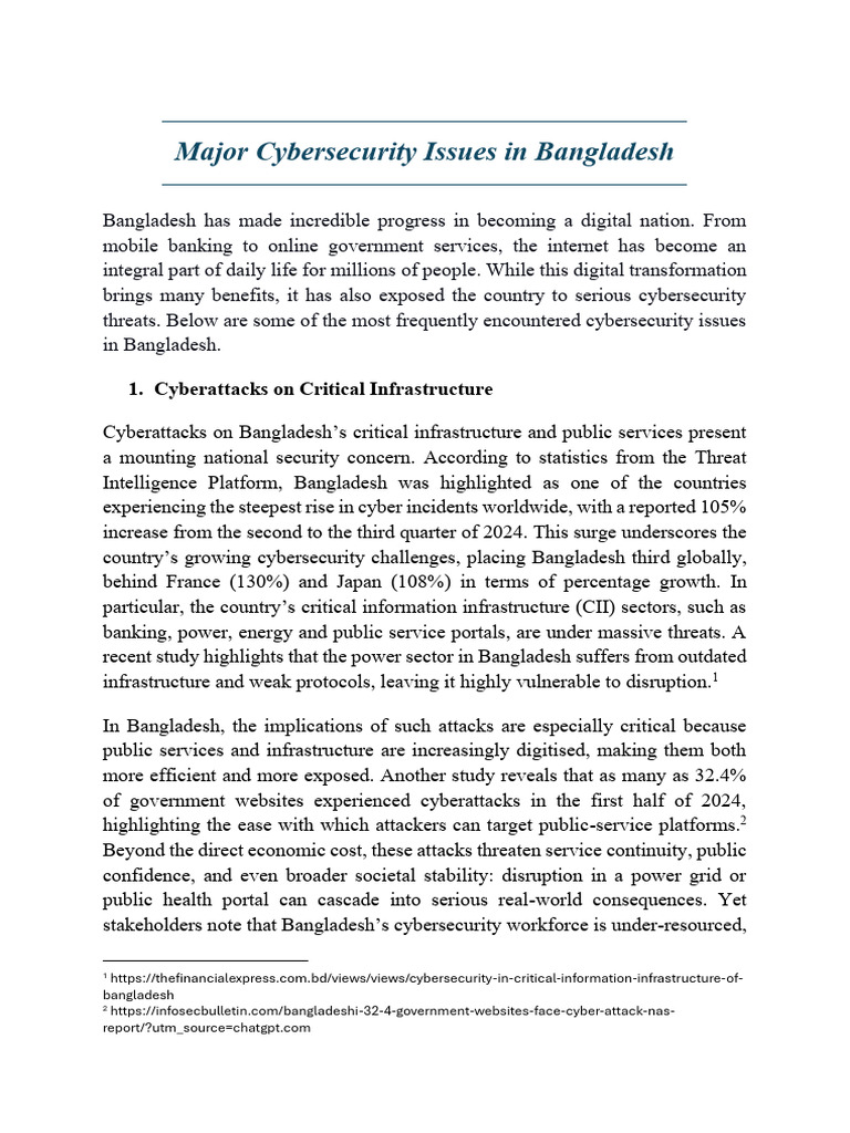Cybersecurity Challenges in Bangladesh | PDF | Security | Computer Security